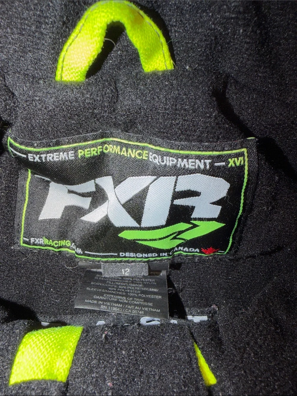 FXR Yellow & Black Snowmobile Jacket